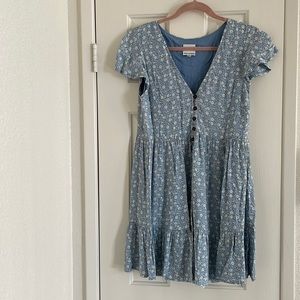 Blue and white floral dress by skylar + Madison